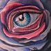 Tattoos - Crumbling Stone Rose with Eye Ball Tattoo - 52916